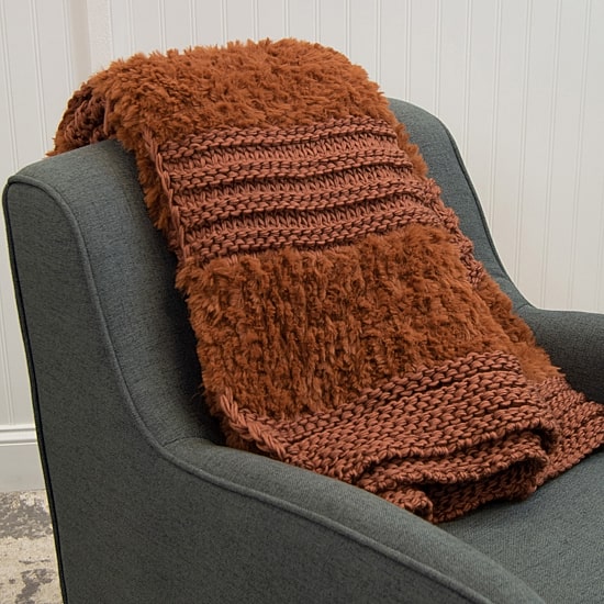 Your Lifestyle By Donna Sharp Faux Fur Plush Knit Midweight Throw