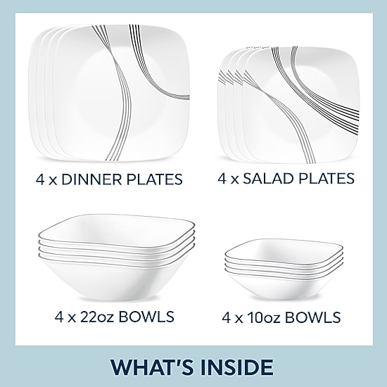 Corelle Urban Arc 16-pc. Glass Dinnerware Set