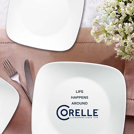 Corelle Vivid White 16-pc. Glass Dinnerware Set