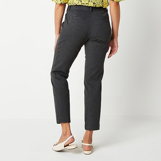 Liz Claiborne Emma Ponte Womens Straight Mid Rise Ankle Pant