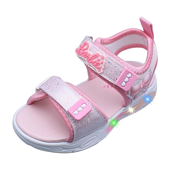 Barbie Light Up Toddler Girls Barbie Adjustable Strap Footbed Sandals