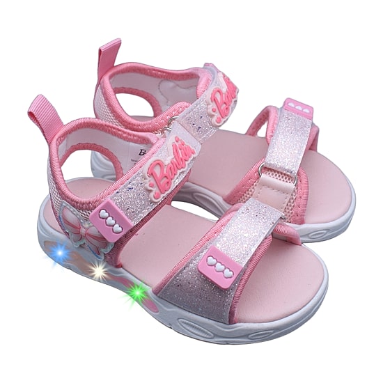 Barbie Light Up Toddler Girls Barbie Adjustable Strap Footbed Sandals