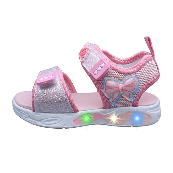 Barbie Light Up Toddler Girls Barbie Adjustable Strap Footbed Sandals