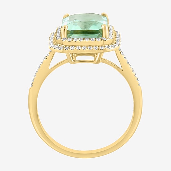Effy Final Call Limited Quantities! Womens 1/4 CT. T.W. Genuine Green Amethyst 14K Gold Cocktail Ring