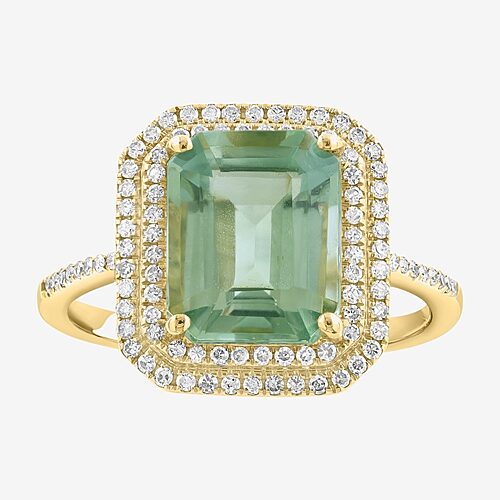 Effy Final Call Limited Quantities! Womens 1/4 Ct. T.w. Genuine Green Amethyst 14k Gold Cocktail Ring