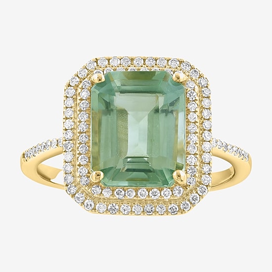Effy Final Call Limited Quantities! Womens 1/4 CT. T.W. Genuine Green Amethyst 14K Gold Cocktail Ring
