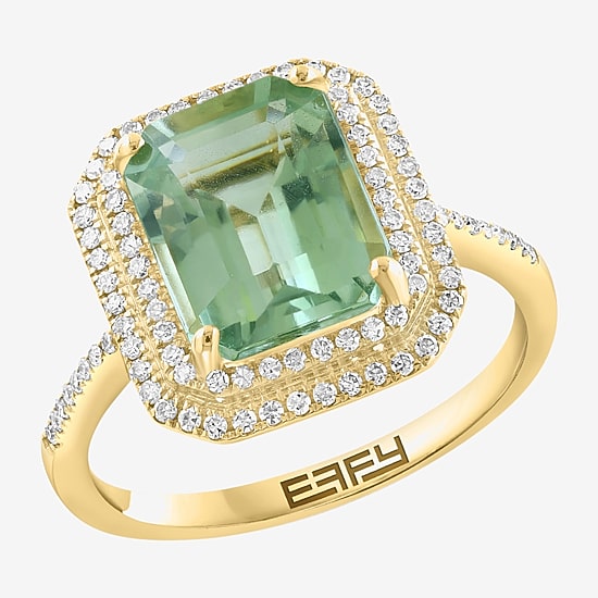 Effy Final Call Limited Quantities! Womens 1/4 CT. T.W. Genuine Green Amethyst 14K Gold Cocktail Ring