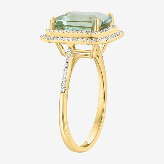 Effy Final Call Limited Quantities! Womens 1/4 CT. T.W. Genuine Green Amethyst 14K Gold Cocktail Ring