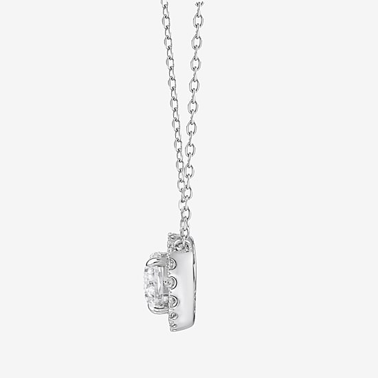 (G/Si2) Womens 1 3/4 CT. T.W. Lab Grown White Diamond 10K Gold Round 18 Inch Pendant Necklace