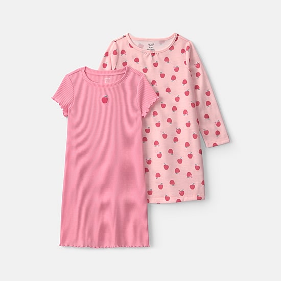 Carter's Little & Big Kid Girls Crew Neck Short Sleeve 2-pc. Nightgown