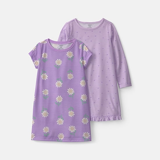 Carter's Little & Big Kid Girls Crew Neck Short Sleeve 2-pc. Nightgown