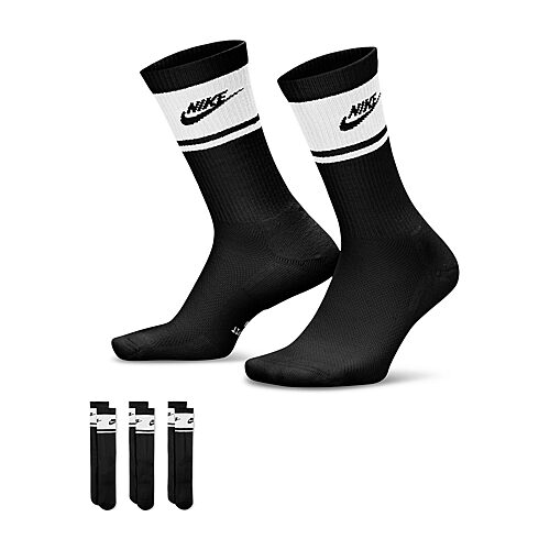 Nike Everyday Elevated Unisex Adult 3 Pair Crew Socks In Black