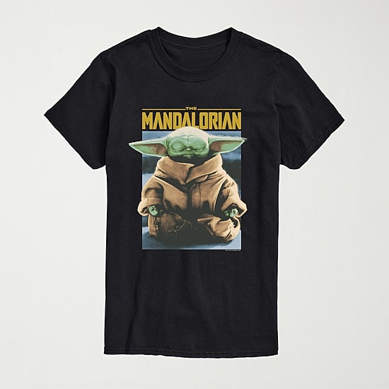 Novelty Mens Crew Neck Short Sleeve Regular Fit Baby Yoda Star Wars Big and Tall Graphic T-Shirt