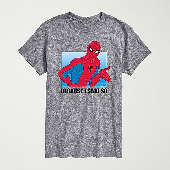 Novelty Mens Crew Neck Short Sleeve Regular Fit Spiderman Graphic T-Shirt
