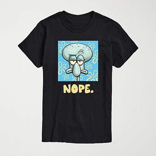 Novelty Mens Crew Neck Short Sleeve Regular Fit Spongebob Big And Tall Graphic T-shirt In Black