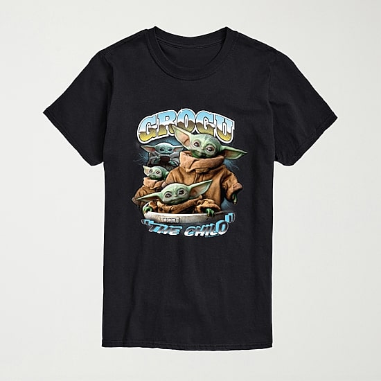 Novelty Mens Crew Neck Short Sleeve Regular Fit Baby Yoda Star Wars Big and Tall Graphic T-Shirt