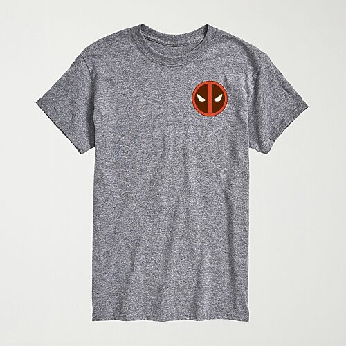 Novelty Mens Crew Neck Short Sleeve Regular Fit Deadpool Graphic T-shirt In Gray