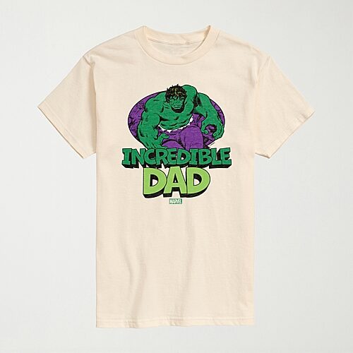 Novelty Mens Crew Neck Short Sleeve Regular Fit Hulk Marvel Big and Tall Graphic T-Shirt, Large, Beige