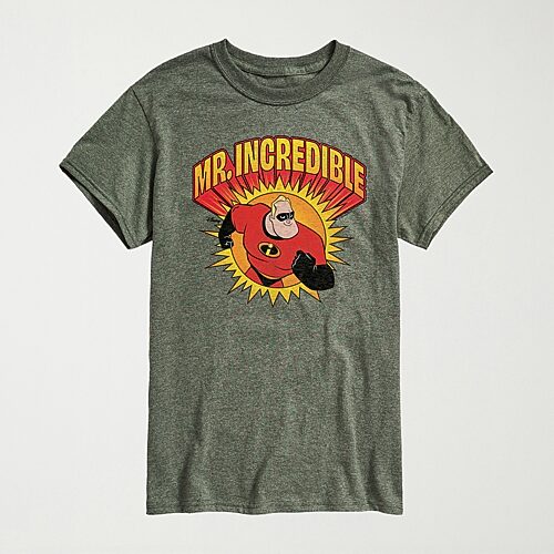 Novelty Mens Crew Neck Short Sleeve Regular Fit The Incredibles Graphic T-shirt In Green