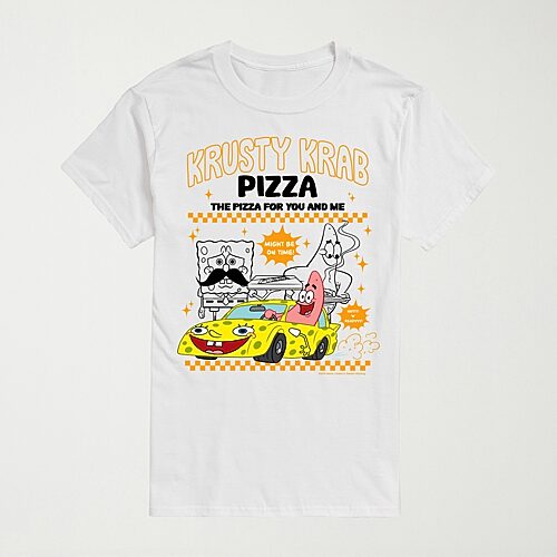 Novelty Mens Crew Neck Short Sleeve Regular Fit Spongebob Big And Tall Graphic T-shirt In White