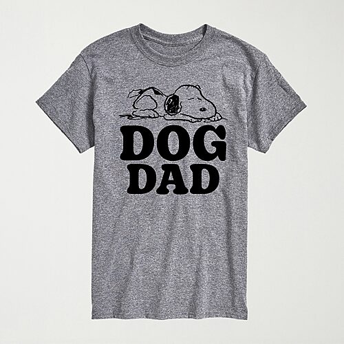 Novelty Mens Crew Neck Short Sleeve Regular Fit Peanuts Snoopy Graphic T-shirt In Gray