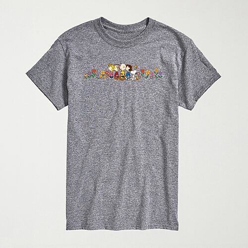Novelty Mens Crew Neck Short Sleeve Regular Fit Peanuts Snoopy Big And Tall Graphic T-shirt In Gray
