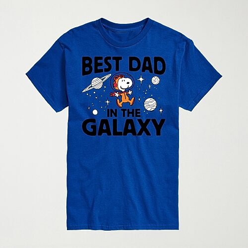 Novelty Mens Crew Neck Short Sleeve Regular Fit Snoopy Graphic T-shirt In Blue