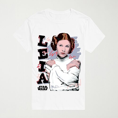 Novelty Mens Crew Neck Short Sleeve Regular Fit Star Wars Graphic T-shirt In White
