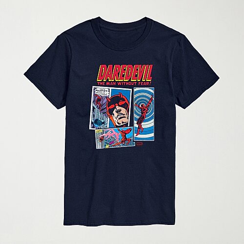 Novelty Mens Crew Neck Short Sleeve Regular Fit Marvel Graphic T-shirt In Blue