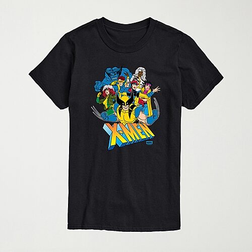 Novelty Mens Crew Neck Short Sleeve Regular Fit Marvel Graphic T-shirt In Black