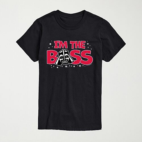 Novelty Mens Crew Neck Short Sleeve Regular Fit Star Wars Graphic T-shirt In Black
