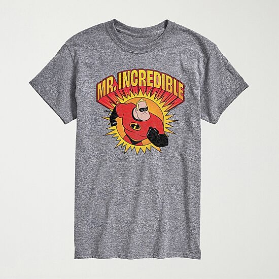 Novelty Mens Crew Neck Short Sleeve Regular Fit The Incredibles Graphic T-Shirt