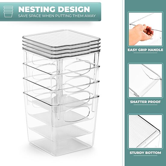 Sorbus Clear Small Plastic Bins 16-pc. Storage Bin