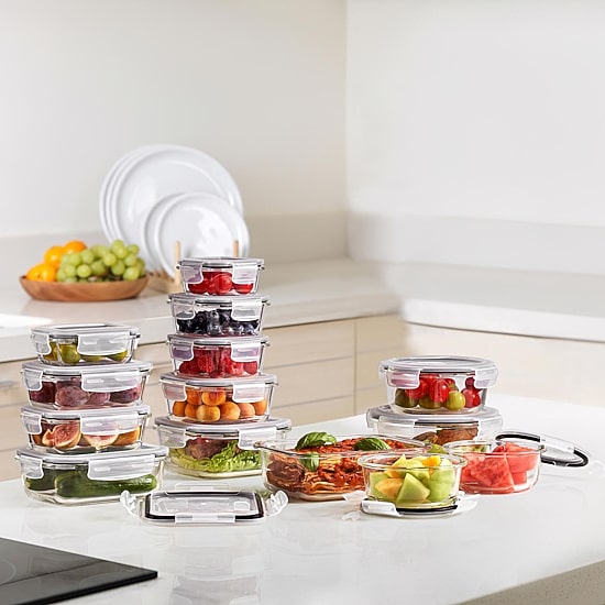 Sorbus Glass Food Storage Containers With Lids - 28-pc. Food Container