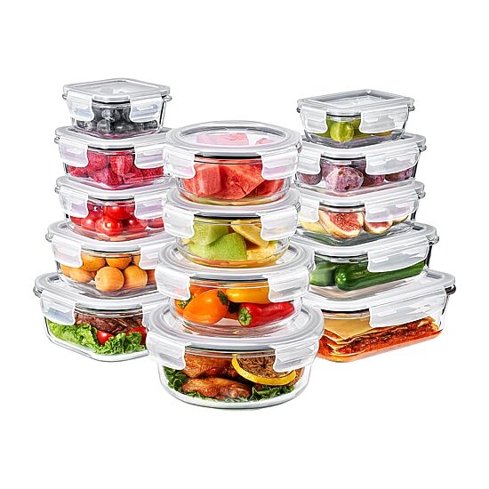 Sorbus Glass Food Storage Containers With Lids - 28-pc. Food Container