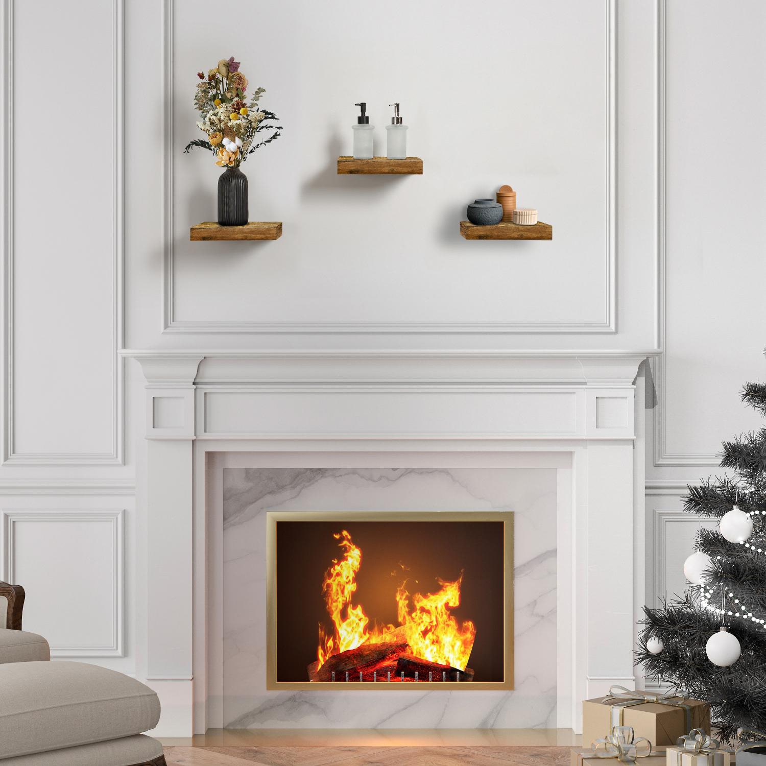 Sorbus 47" Floating 2-Shelf with Baskets