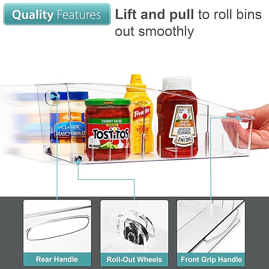 Sorbus Clear Organizing Bins On Wheels 3-pc. Storage Bin