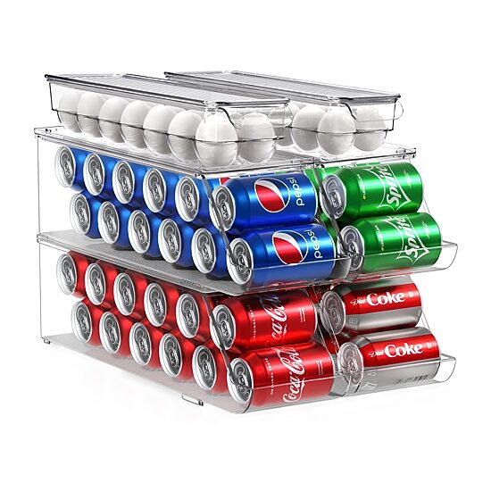 Sorbus Can & Egg Holder Stackable Can Dispenser 4-pc. Storage Bin