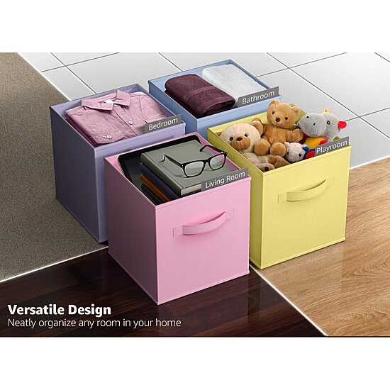 Sorbus 8 Pack 13" Foldable Cubes With Handles Storage Cube