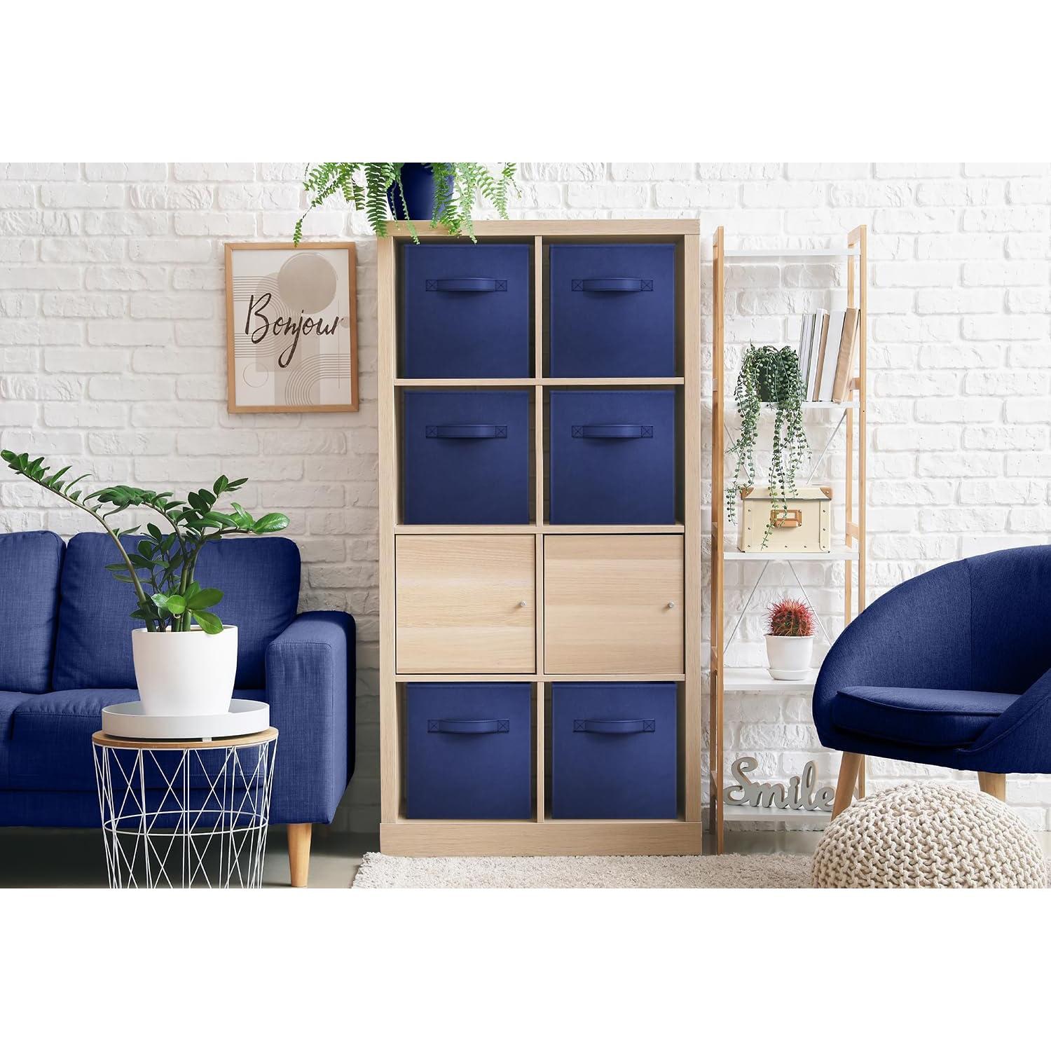 Sorbus 11" Foldable Fabric Cube Bins With Handles Storage Cube