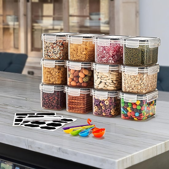 Sorbus Airtight Containers With Locking Lids, Measuring Spoons & Labels 12-pc. Food Container