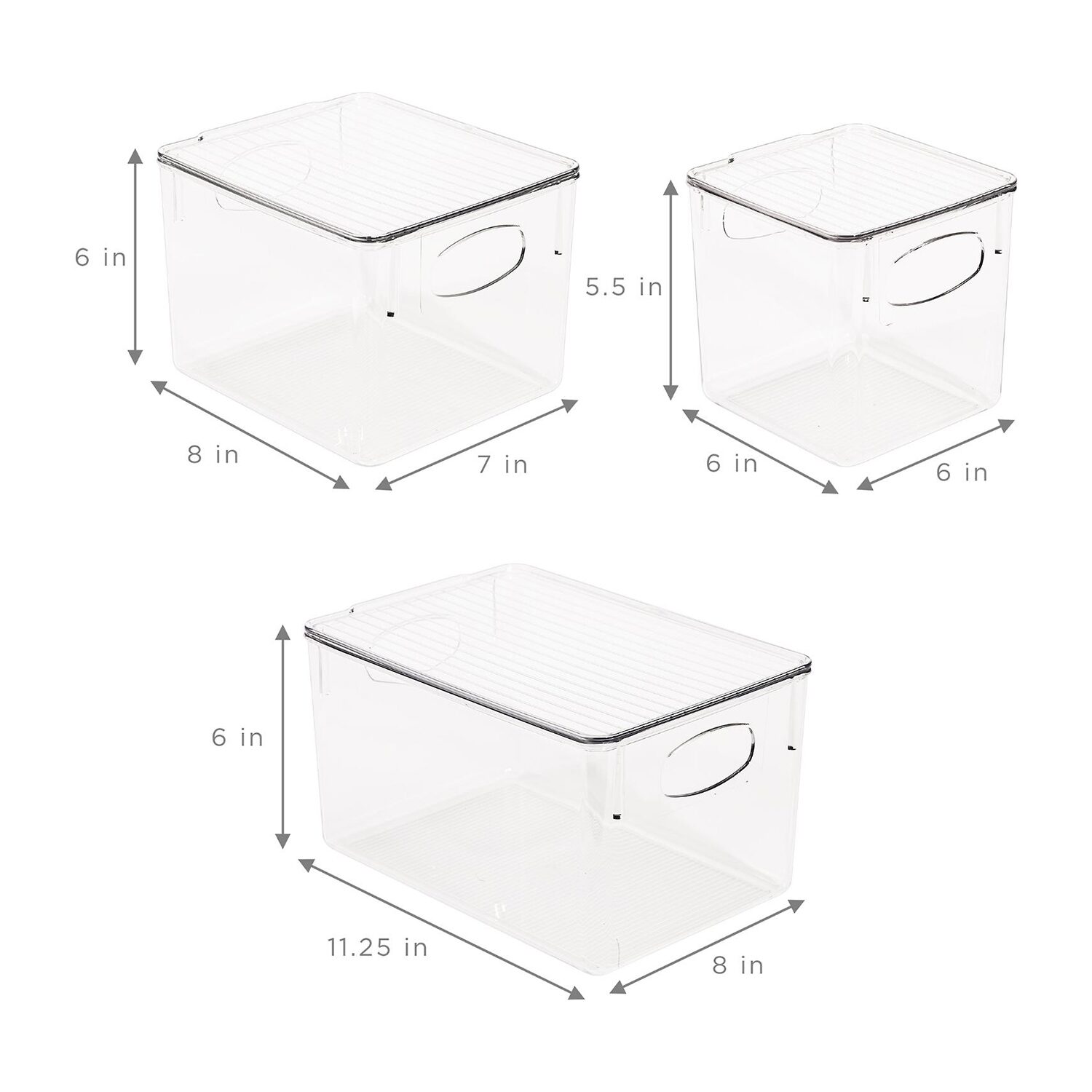 Sorbus Variety Pack Clear Acrylic Bins With Handles And Lids 12-pc. Storage Bin