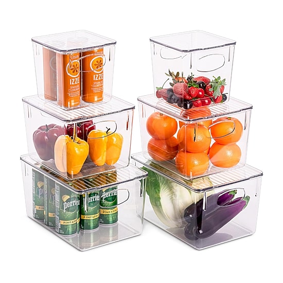 Sorbus Variety Pack Clear Acrylic Bins With Handles And Lids 12-pc. Storage Bin