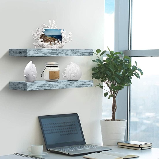 Sorbus 16" Solid Wood 2-Shelf with Baskets
