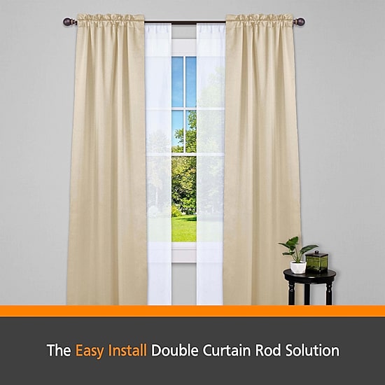 Kenney® Fast Fit™ Easy Install Birkin Double Curtain Rod