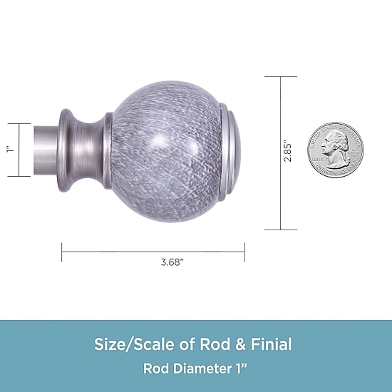 Kenney Claremont Noah Ball 1 IN Adjustable Curtain Rod