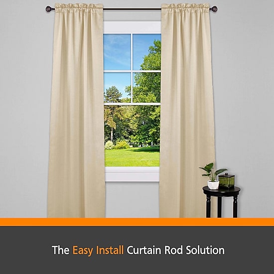 Kenney® Fast Fit™ Easy Install Carey Curtain Rod