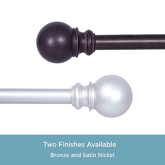 Kenney Bryce Ball 3/4 IN Adjustable Curtain Rod