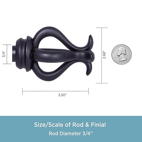 Kenney Kinsley Scroll 3/4 IN Adjustable Curtain Rod
