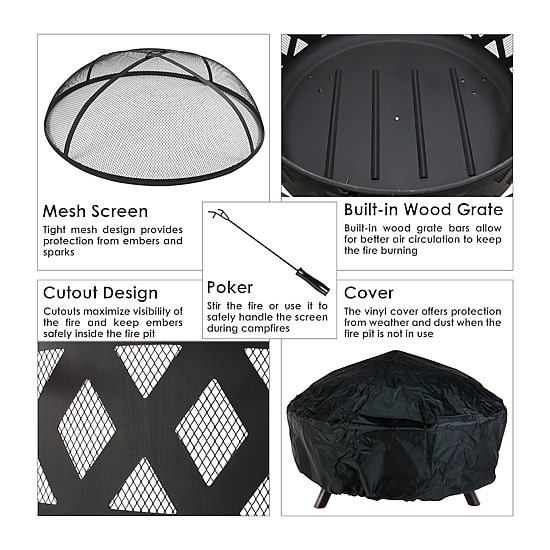 Sunnydaze Collection Portable Weather Resistant Fire Pit